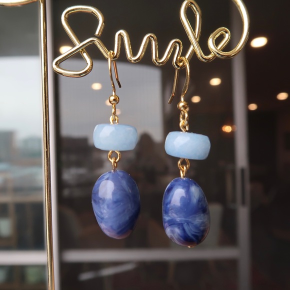 Handmade Marble Stone Drop Earring - Picture 4 of 8
